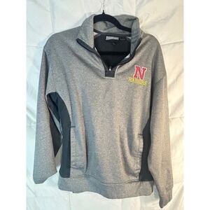 Pennant Nebraska Raiders Quarter Zip Pullover Sweatshirt Size S Grey